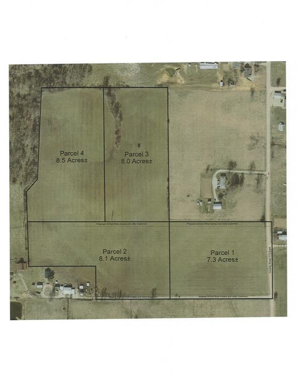 Parcel map one through four for 52 acre Daviess County auction