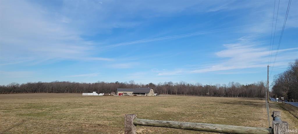 Rural field and road view for North County Line Road auction in Allen County Indiana