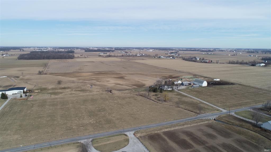 Aerial farmland view for Doty Road auction in Allen County Indiana
