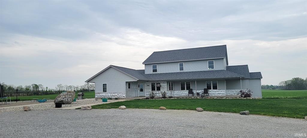 Front view of home at 5499 State Road 1 Saint Joe Indiana auction