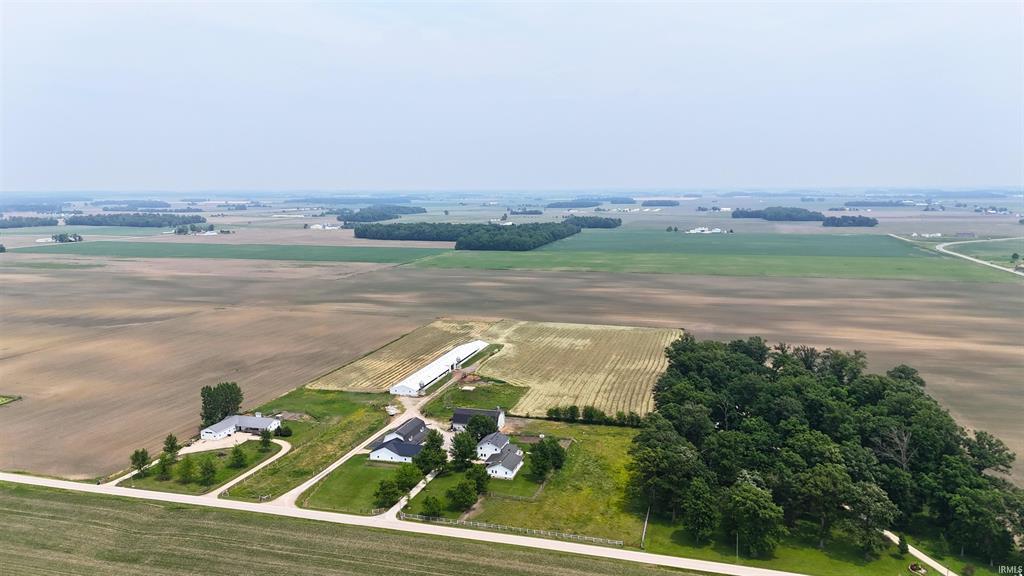 Aerial farmstead view at 5711 S 600 E Berne Indiana