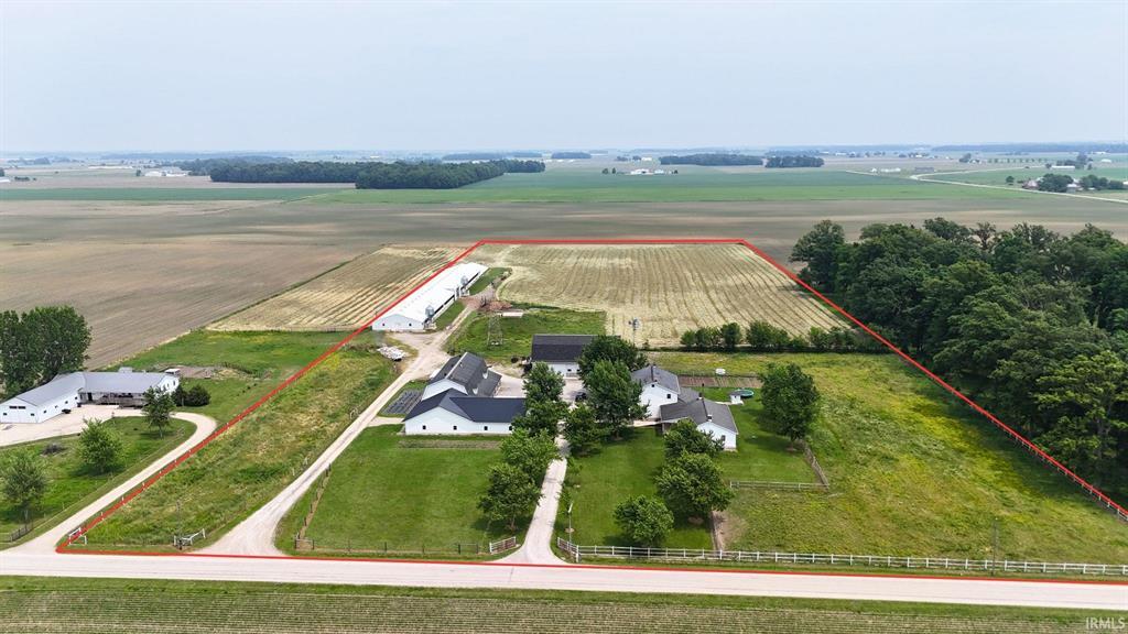 Aerial view of 5711 S 600 E Berne Indiana auction property
