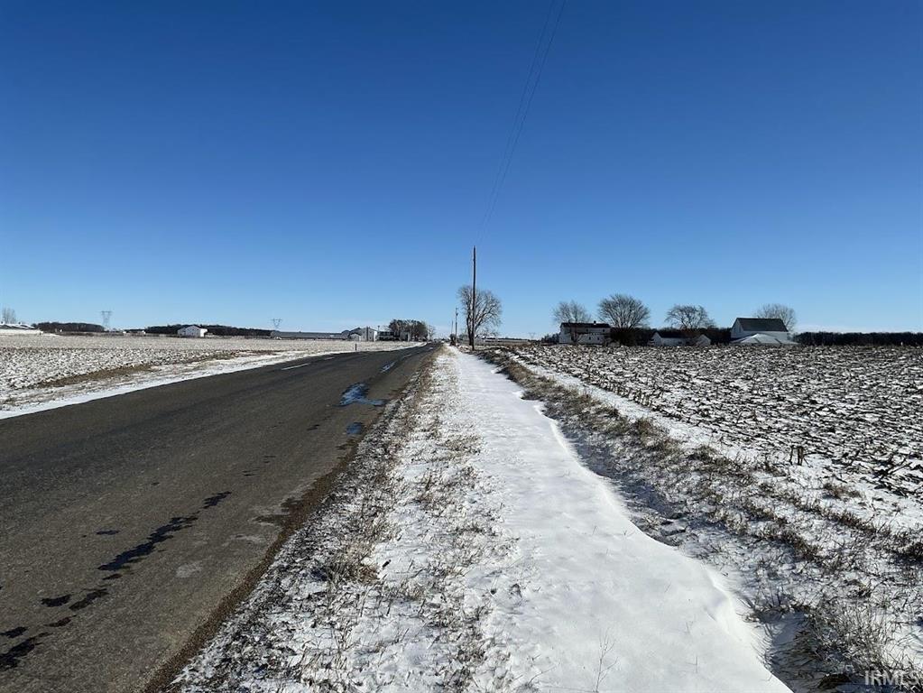 Road frontage view for 14.62 acres E 800 S Geneva Indiana auction