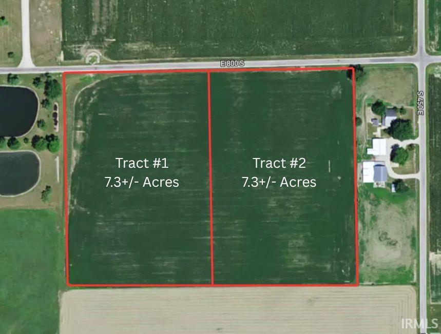 Tract map for 14.62 acres E 800 S Geneva Indiana auction