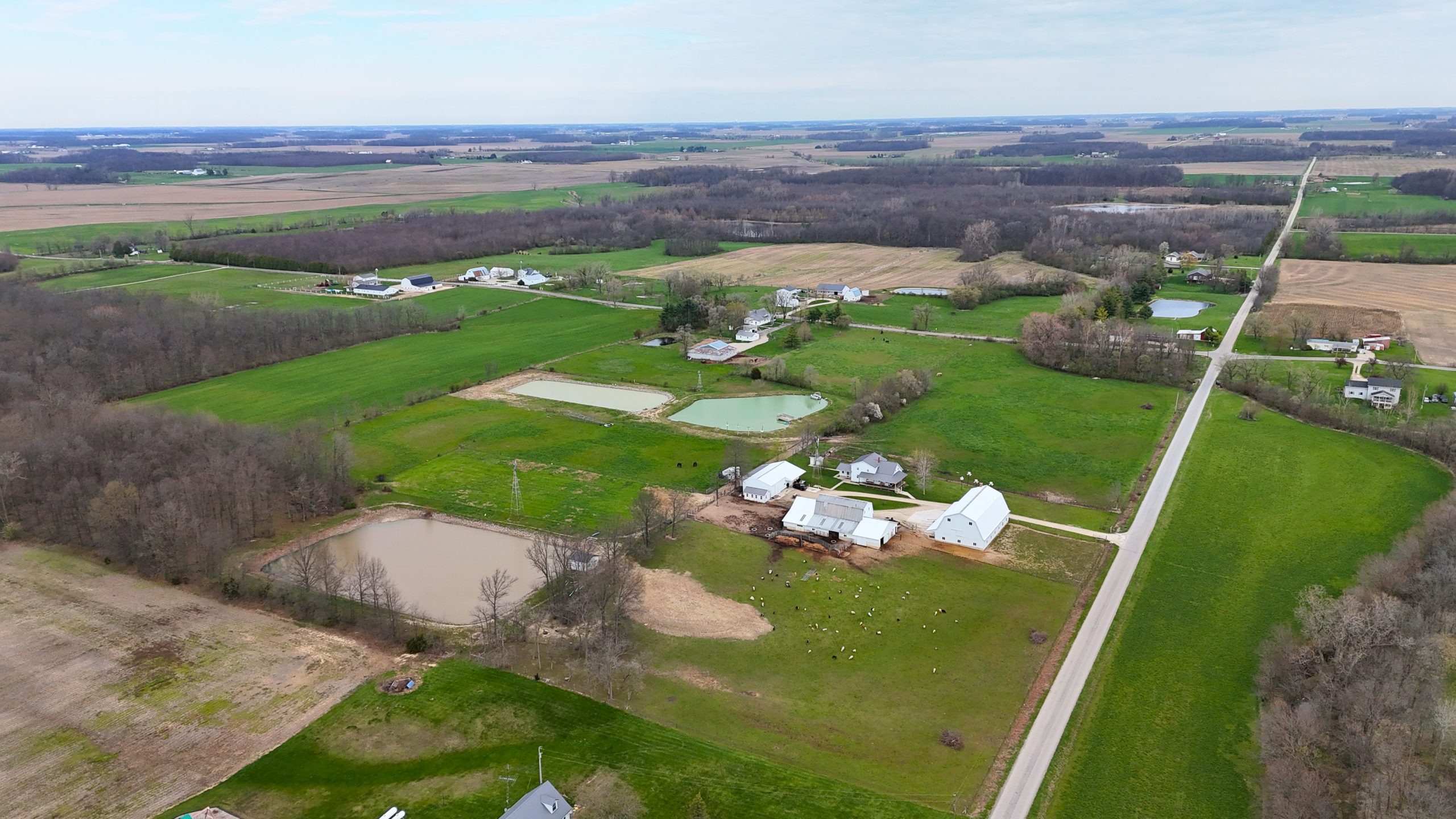 Landscape aerial view for 6336 N 375 W Bryant Indiana auction