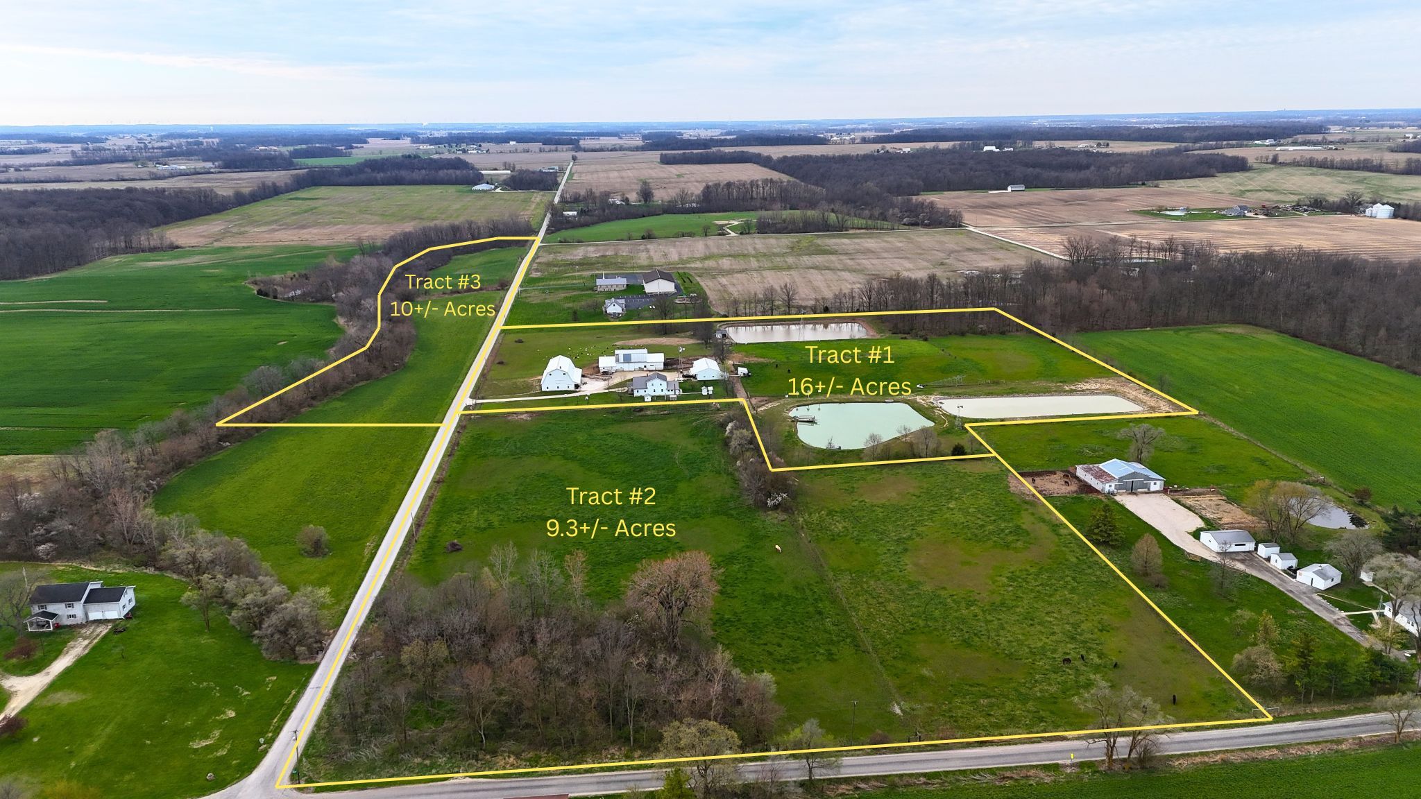 Aerial tract map for 6336 N 375 W Bryant Indiana auction
