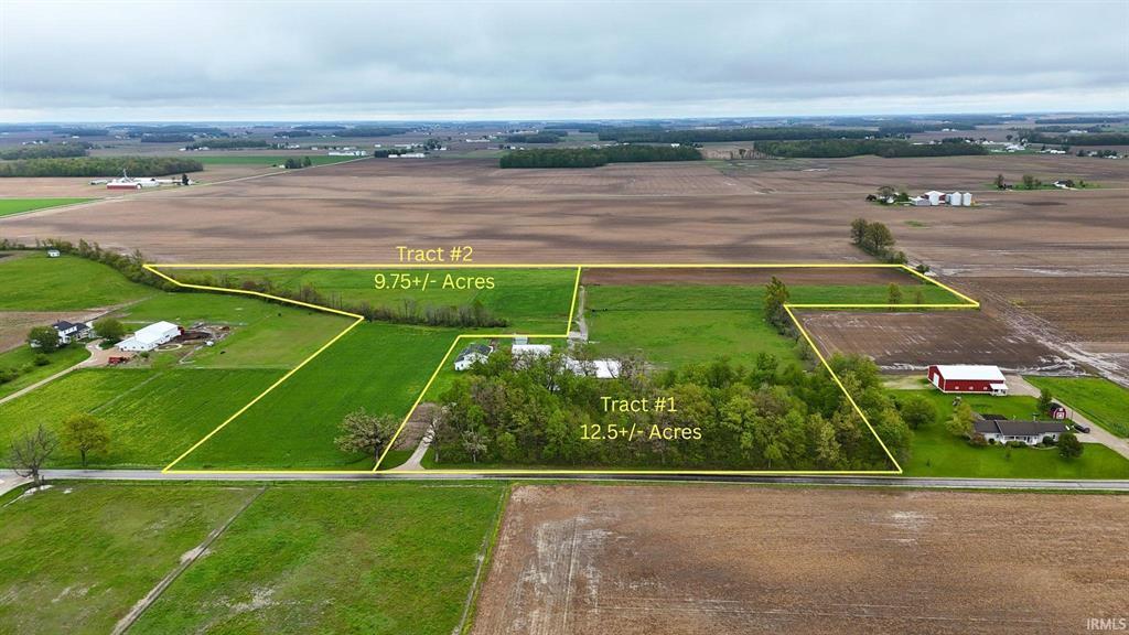 Aerial tract map for 8345 S 300 E Geneva Indiana auction