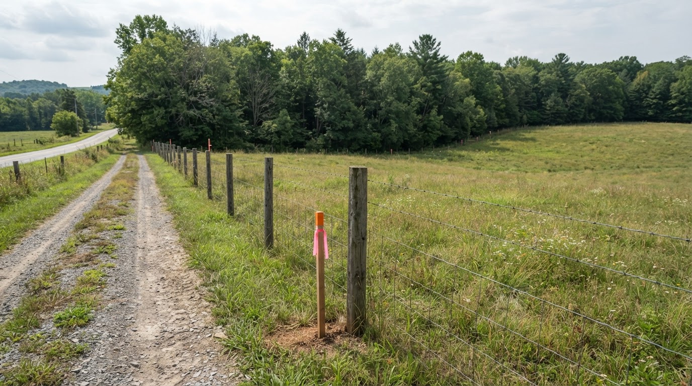 Rural property access and boundary area for buyer due diligence